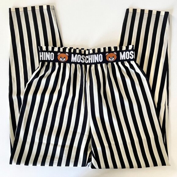 Maggie Shepherd (not Moschino) - Vintage - B/W Stripe Paper Bag Pants - M - Picture 1 of 6